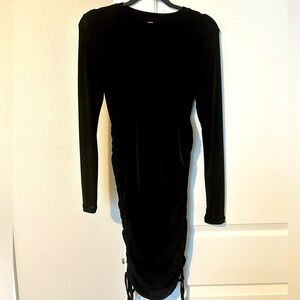 Jersey Style Maternity Black Dress by SHEIN. Gathered side Dress-up/Casual szS